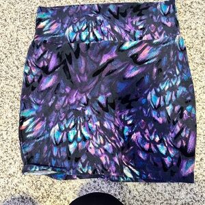 Buttery soft skirt, pencil style, peacock pattern